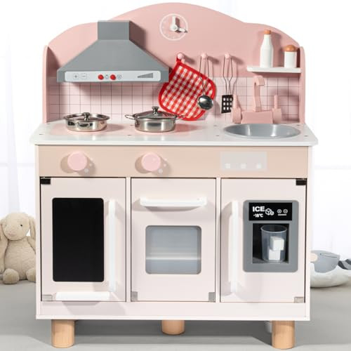 Bluewood Wooden Kids Kitchen Playset,Pretend Toy Kitchen for Toddlers Ages 1-3, with Lights, Soun... | Amazon (US)