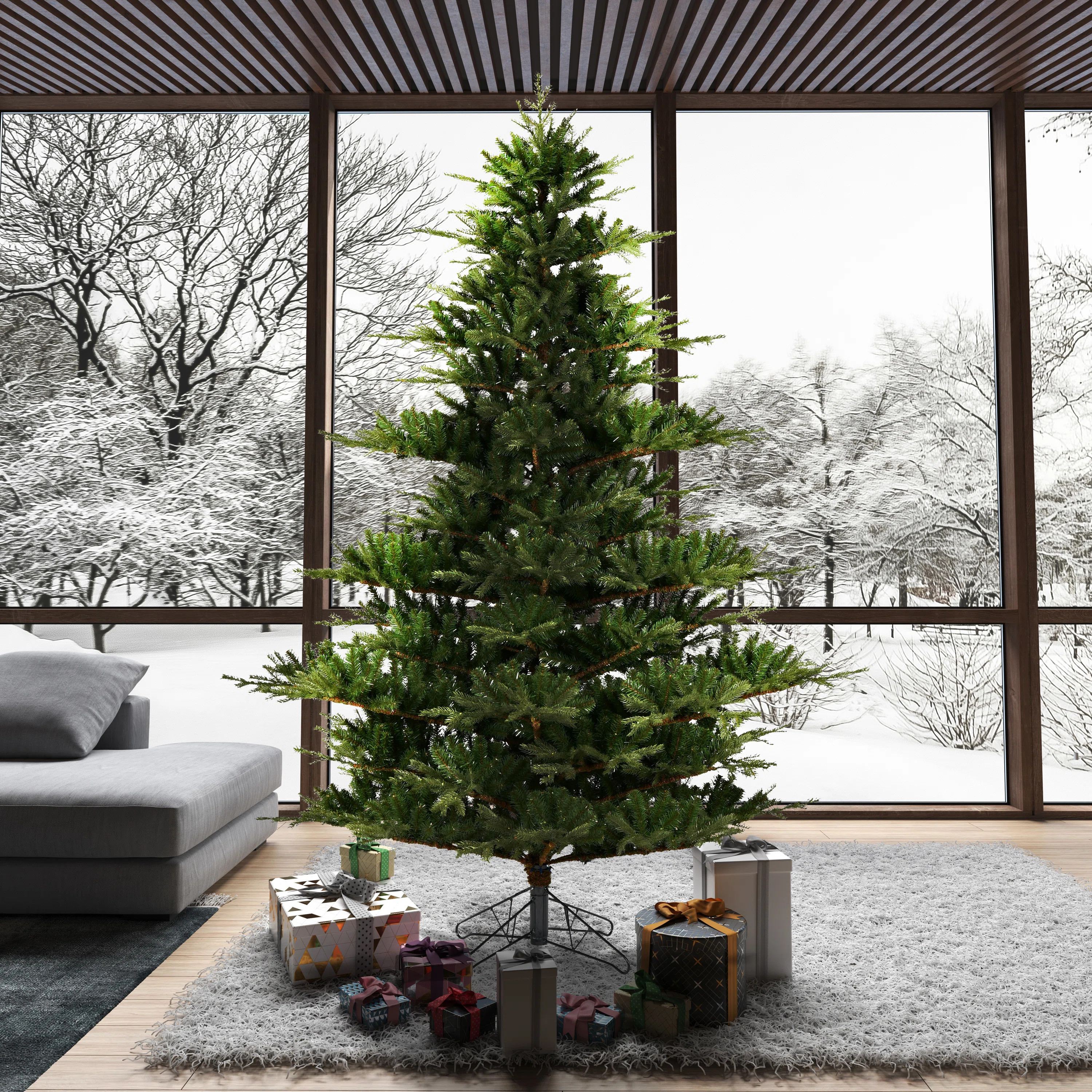 90'' H Green Realistic Fir Christmas Tree | Wayfair North America