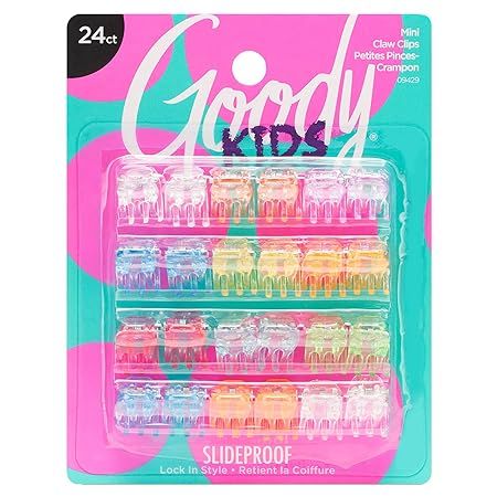 Goody Classics Mini Claw Clips - 24-Pack, Assorted Colors - Great for Easily Pulling Up Your Hair... | Amazon (US)