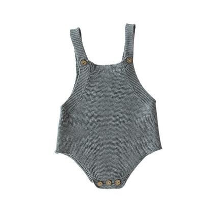 Basic Knit Romper, Grey | SpearmintLOVE