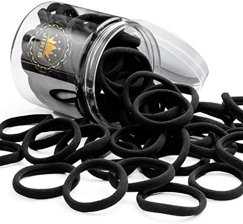 50Pcs Black Hair Ties for Women Girls,Cotton Seamless Hair Ties, Soft Ponytail Holders,No Crease ... | Amazon (US)