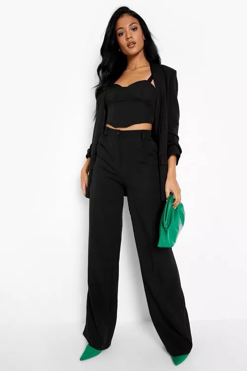 Tall Wide Leg Pressed Dress Pants | Boohoo.com (US & CA)