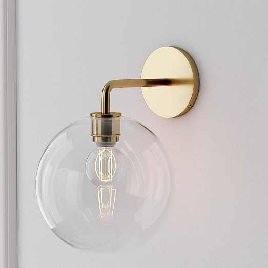 Sculptural Glass Globe Sconce - Clear | West Elm (US)
