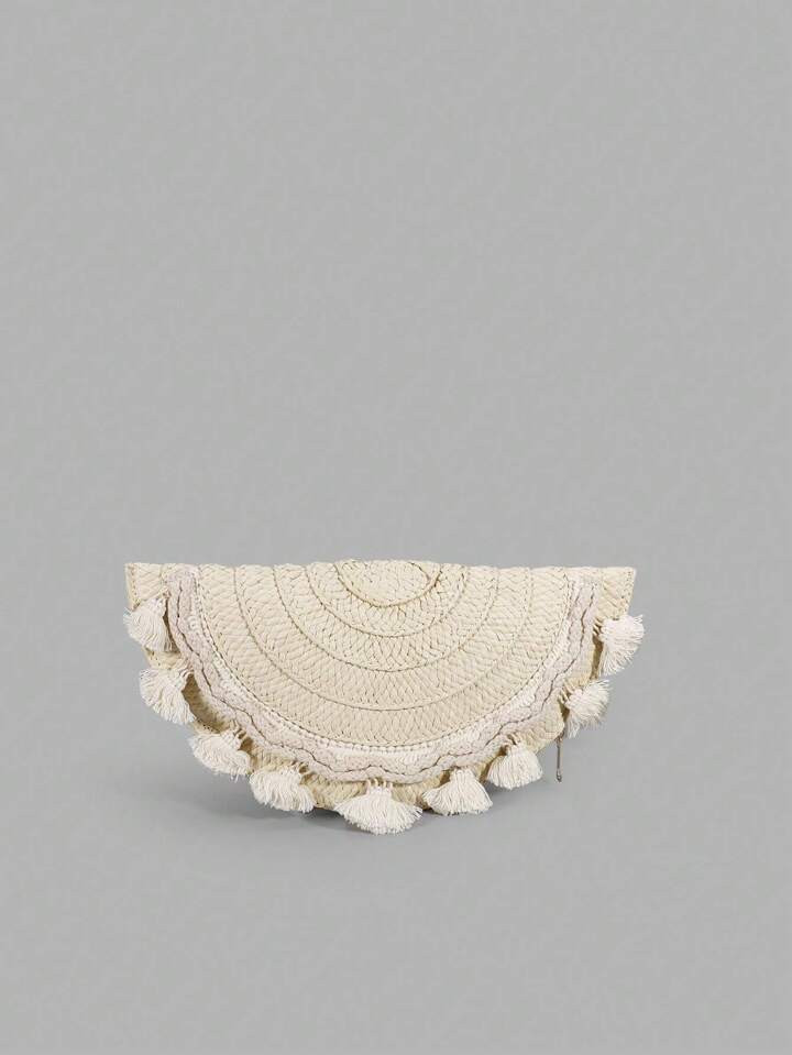 Tassel Decor Straw Bag Flap Vacation,Perfect For Summer Beach Travel Vacation | SHEIN