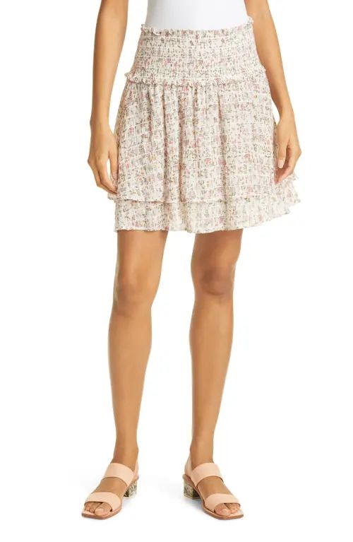 Rails Addison Smocked Floral Miniskirt in Ambrosia at Nordstrom, Size Xx-Small | Nordstrom
