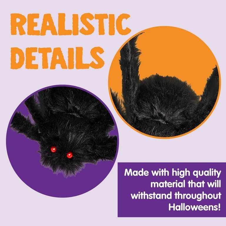 JOYIN 2 Pack 5Ft 63inches Halloween Outdoor Decorations Hairy Black Spider, Scary Giant Spider Fa... | Walmart (US)