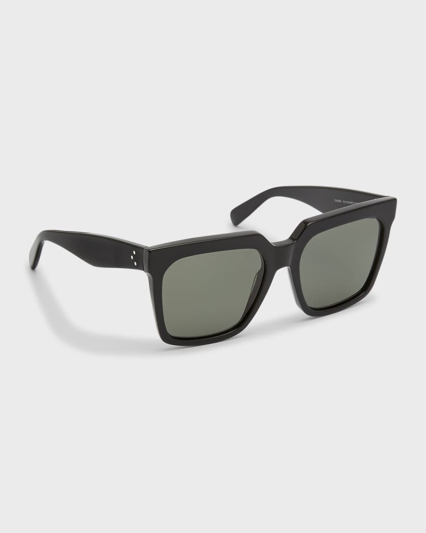 Square Acetate Sunglasses w/ Side Studs | Neiman Marcus