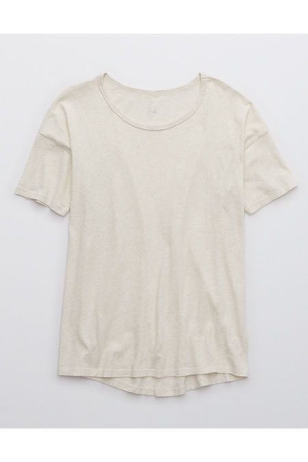 OFFLINE By Aerie Unstoppable Oversized T-Shirt Women's Oatmeal Heather XS | American Eagle Outfitters (US & CA)