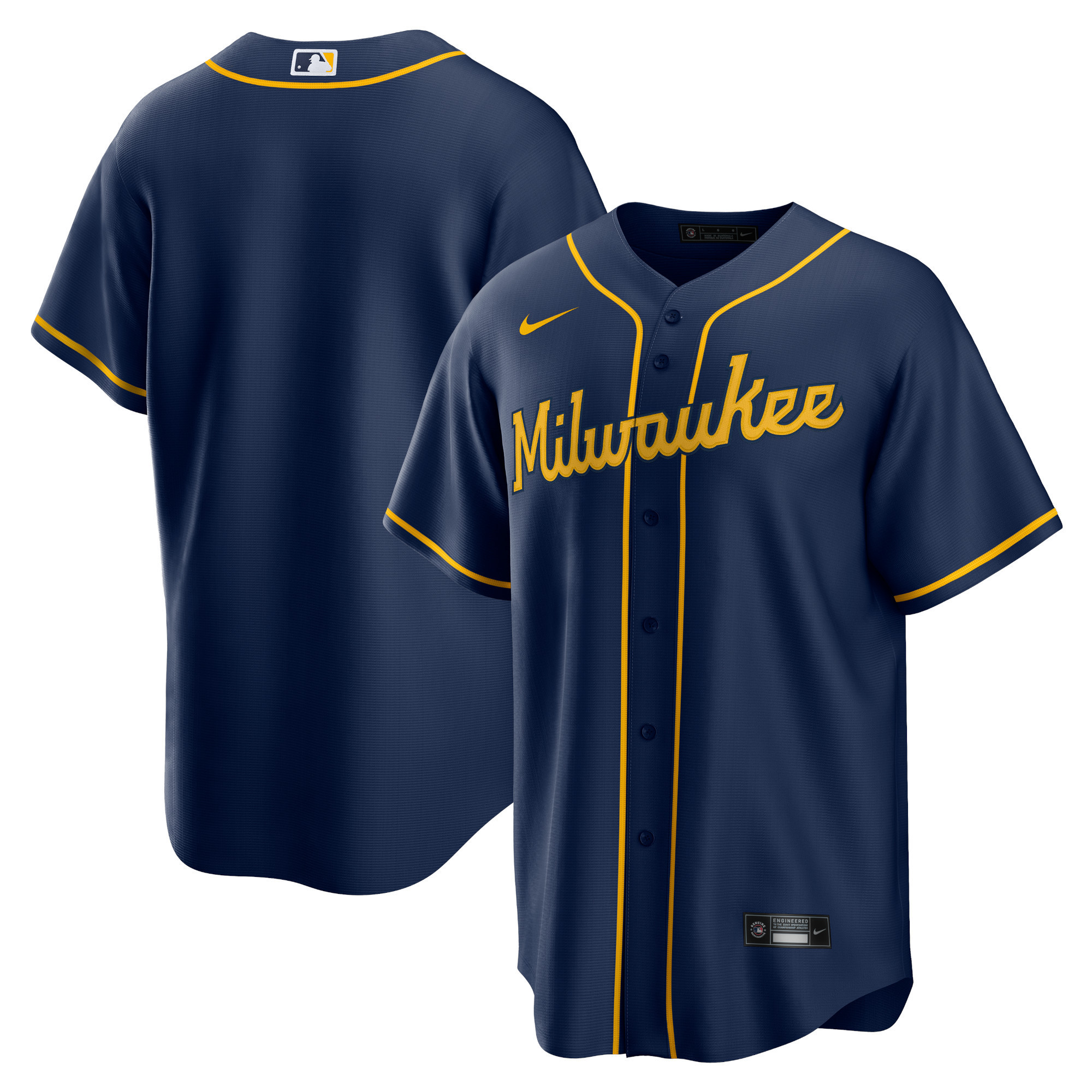 Men's Nike Navy Milwaukee Brewers Alternate Replica Team Jersey | Fanatics