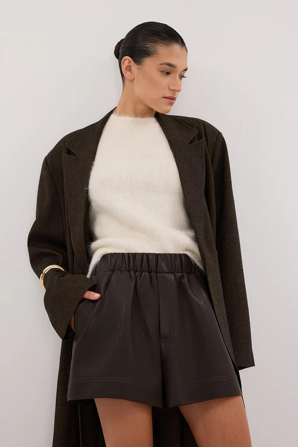 MONTY CHOC FAUX LEATHER SHORT | DISSH