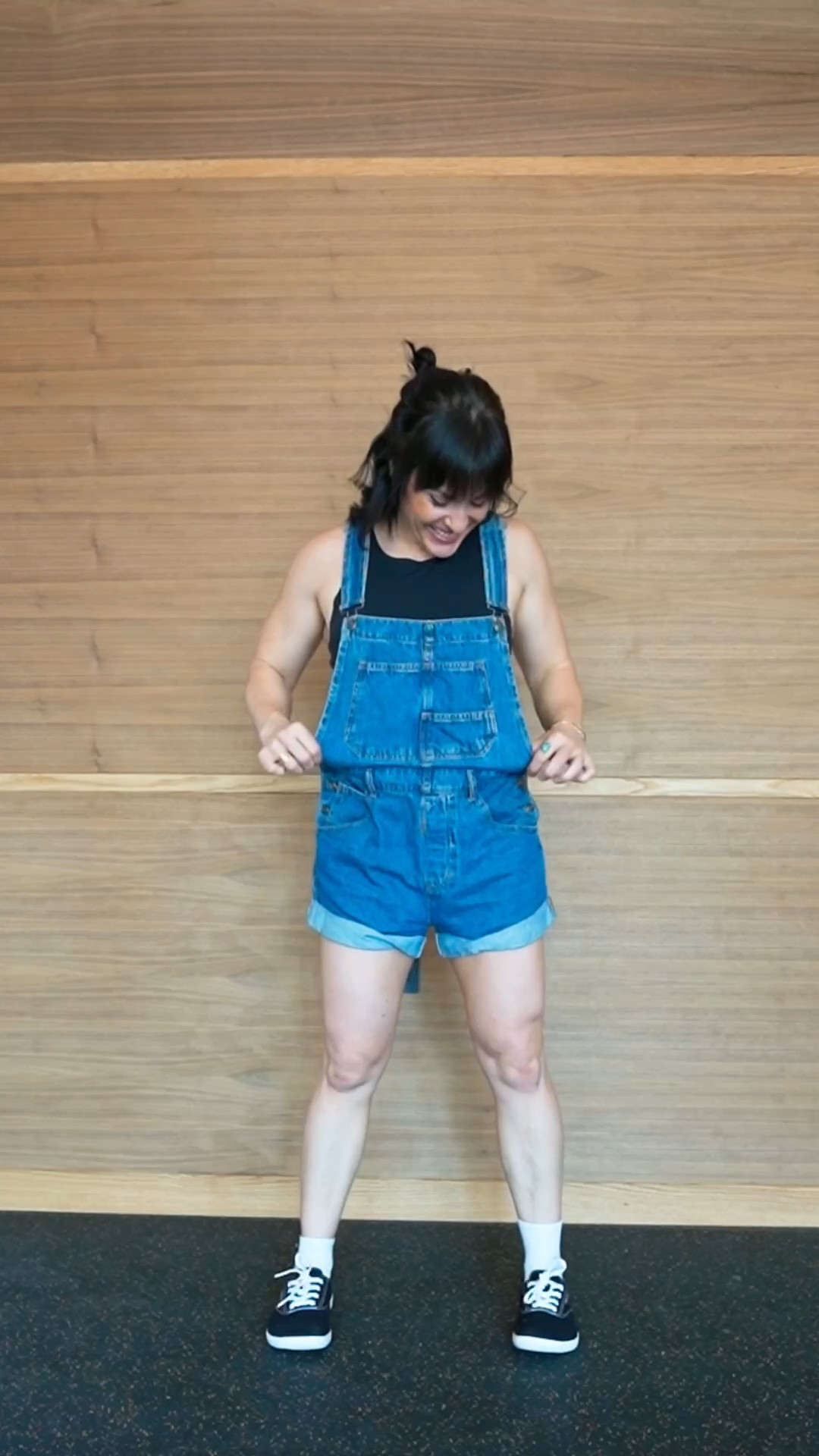 Overalls are literally the best! And I love this bodysuit that gives a little bit of compression and support but has enough stretch so I can breathe! 
