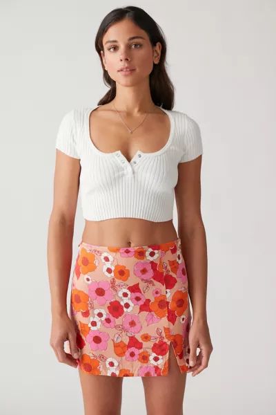 UO Rosie Notched Pelmet Mini Skirt | Urban Outfitters (US and RoW)