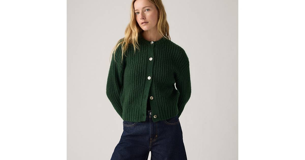 Luna Shell Button Cardigan - Green | Levi's® US | Levi's US