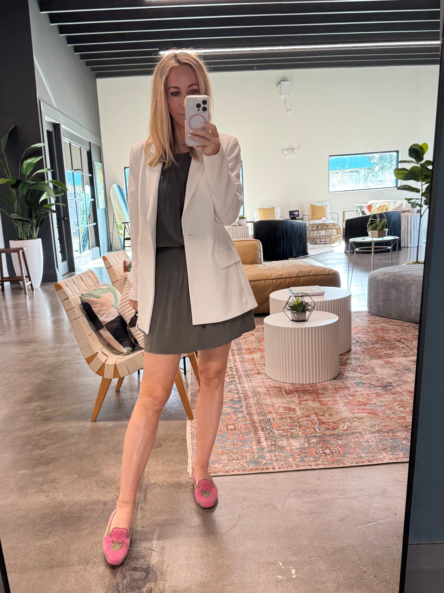 Summer workwear linen dress, jacket and needlepoint loafers 

#LTKSummerEdit #LTKOver40 #LTKWorkwear