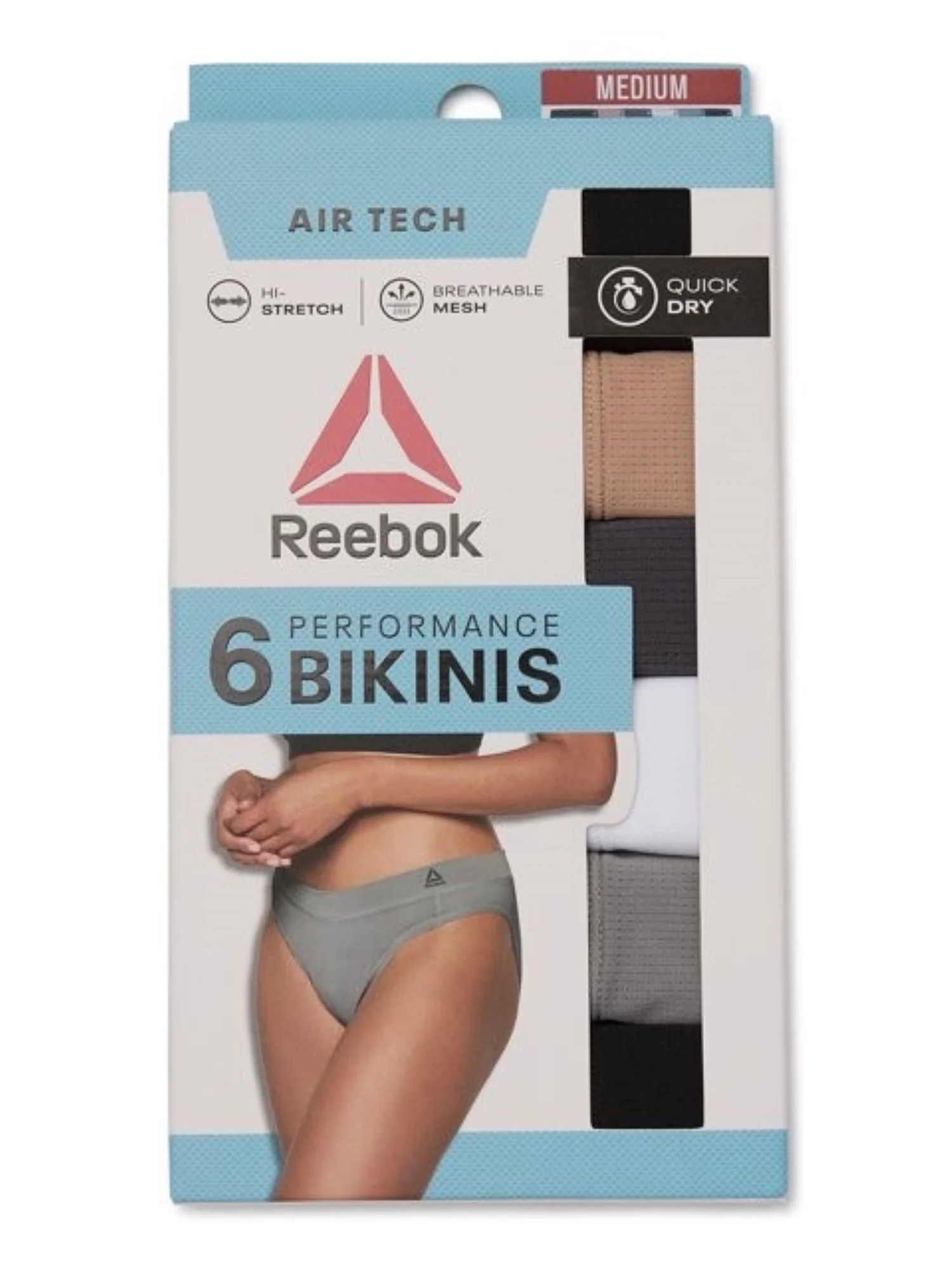 Reebok Women's Air Tech Performance Bikini Panties for Women, 6-Pack, Sizes S-2XL | Walmart (US)