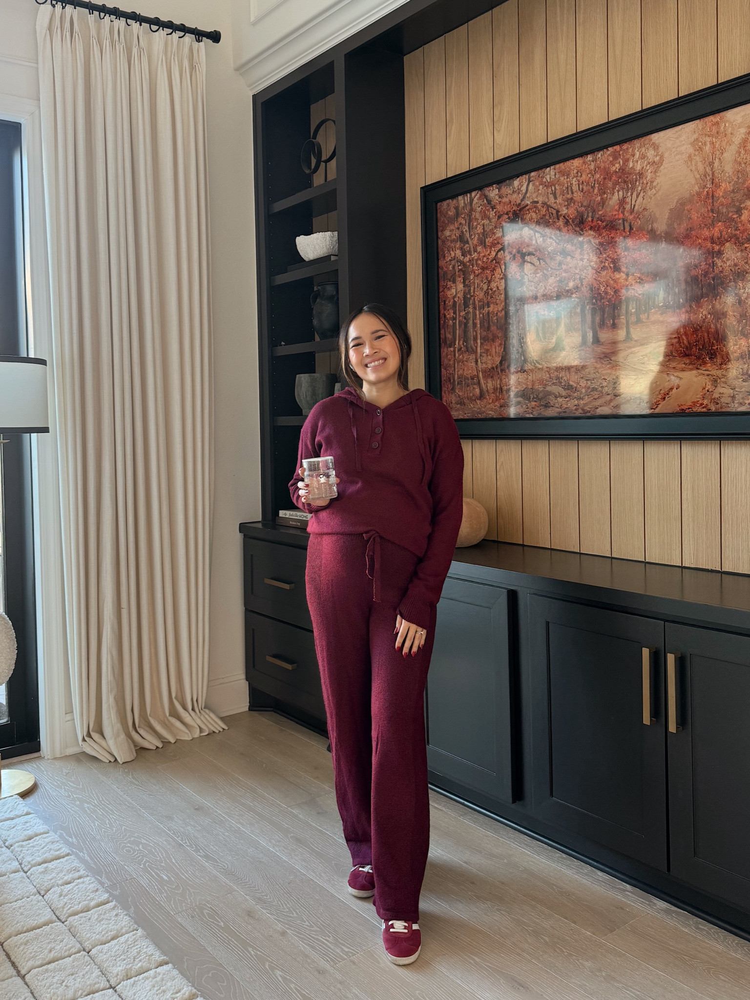 Burgundy lounge set from @walmart new fall arrivals! Wearing a medium to make it bump friendly! @walmartfashion #walmartpartner #walmartfashion #liketkit @shop.ltk 

#LTKBump #LTKOver40