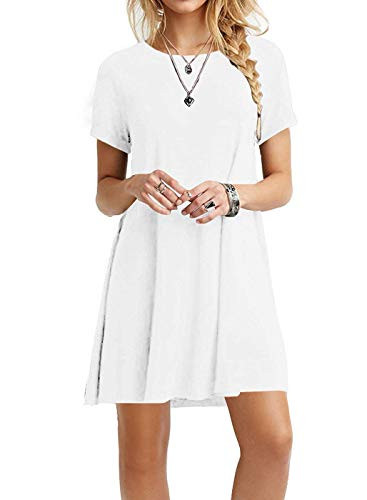 MOLERANI Women's Short Sleeve Shirt Casual Loose Swing Dress, Black, Medium at Amazon Women\u2019... | Amazon (US)