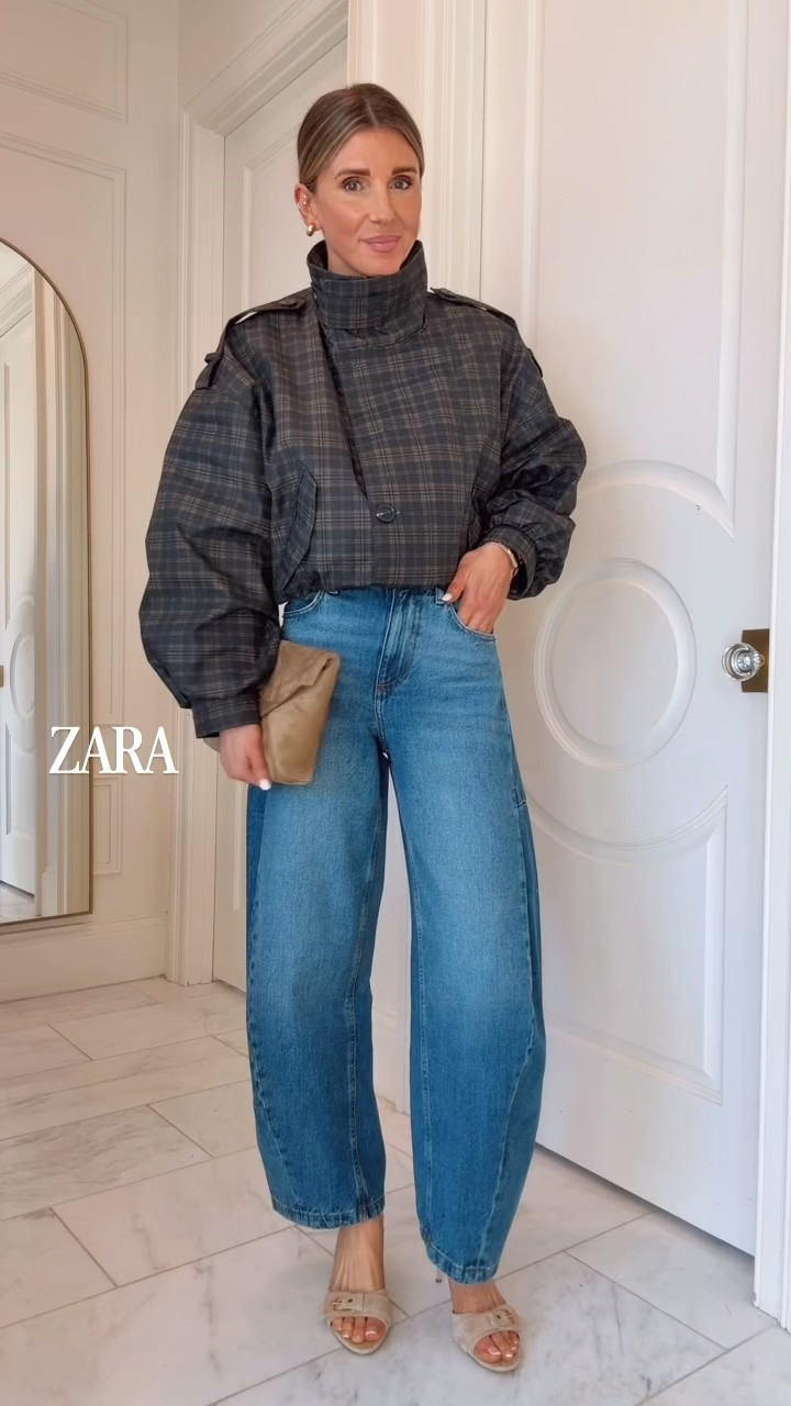 This plaid bomber is so trendy for fall! I’m 5’7 wearing size small in the jacket and 2 in the jeans, run tts.