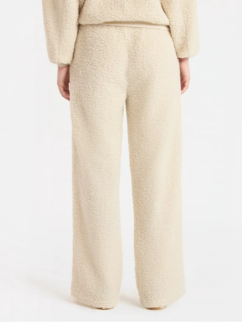 No Boundaries Wide Leg Plush Pants, 30.5'' Inseam, Women's | Walmart (US)