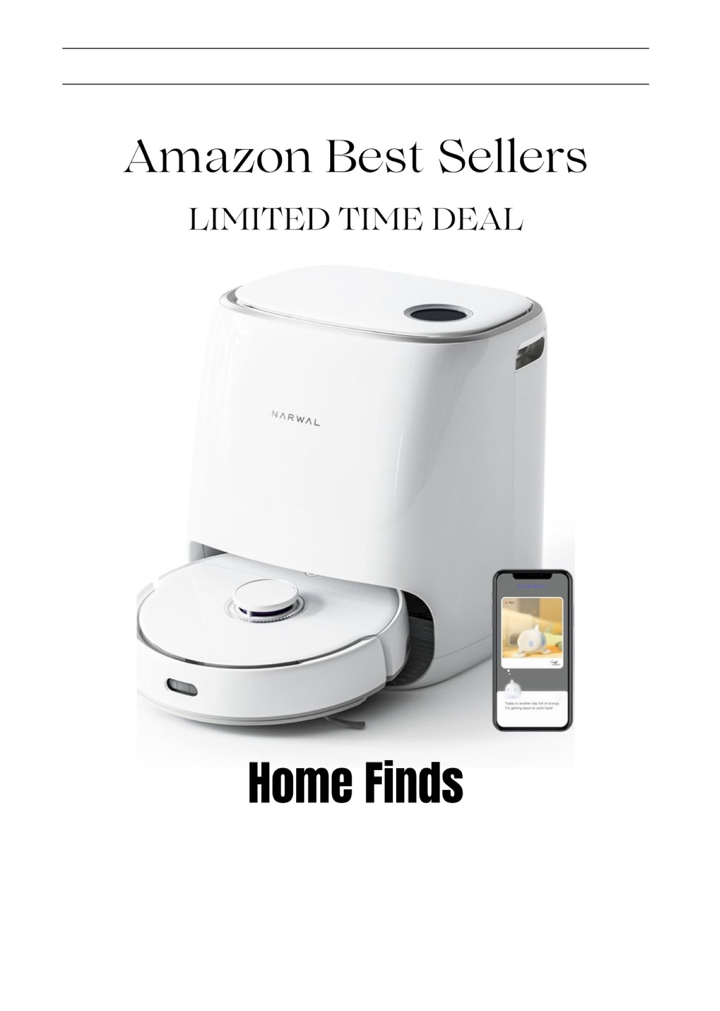 Robot Vacuum and Mop Comb, Washing & Drying, Dirt Sense Ultra Clean, Auto Add Cleaner, LCD Display, Smart Swing, Arcuate-Route, WiFi, APP Control, White

#LTKHome #LTKFamily #LTKFallSale