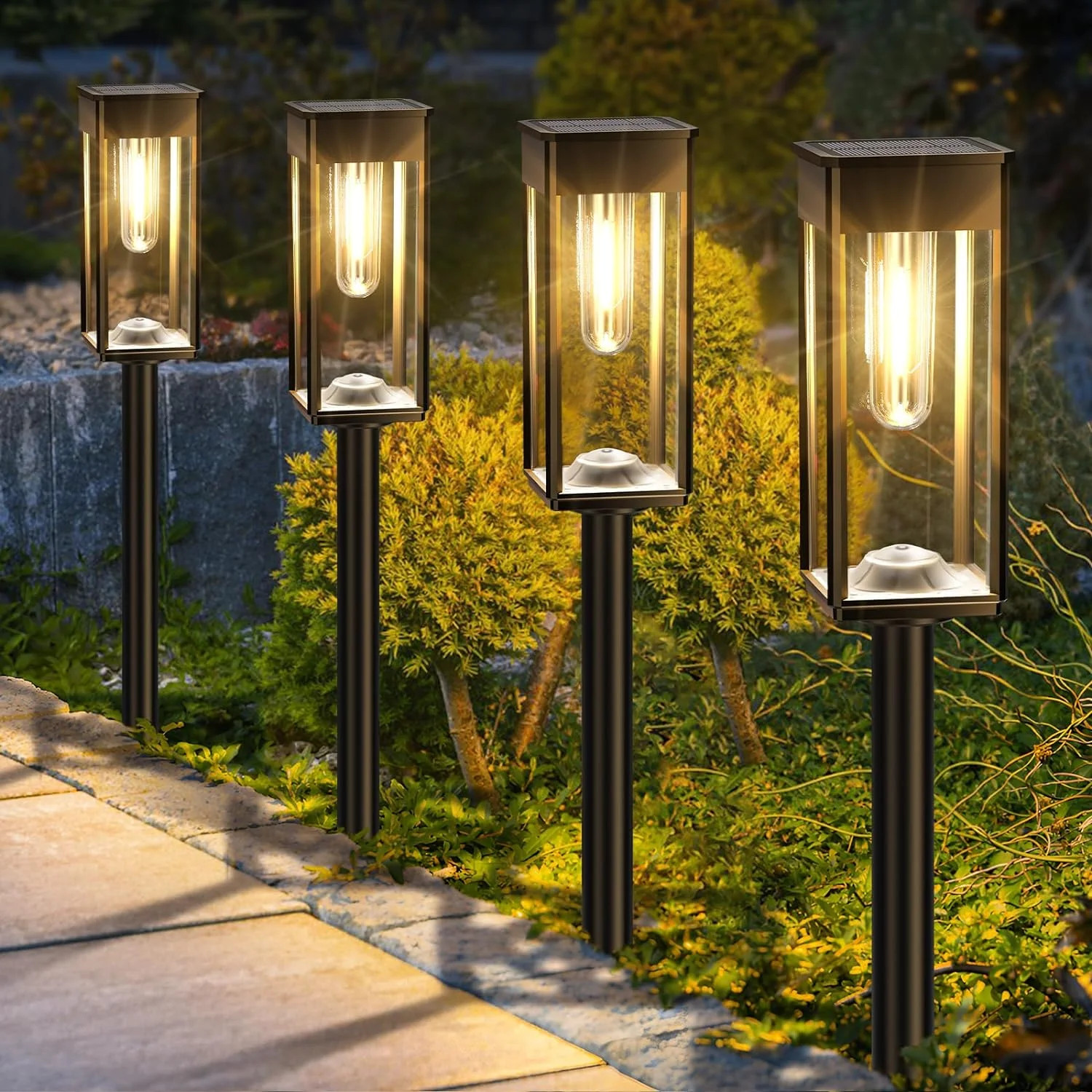 Kidsjoy Solar Pathway Lights Outdoor, 8 Pack Bright Solar Lights Outdoor,IP65 Waterproof Solar Ga... | Walmart (US)