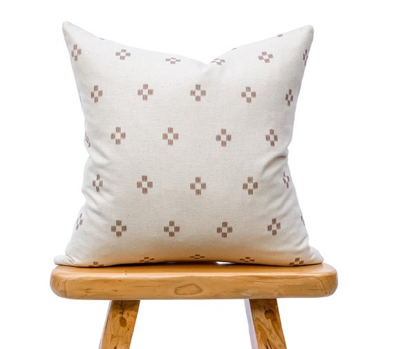 White and tan Dot Hmong Pillow Chiangmai Native Cotton Pillow | Etsy | Etsy (US)