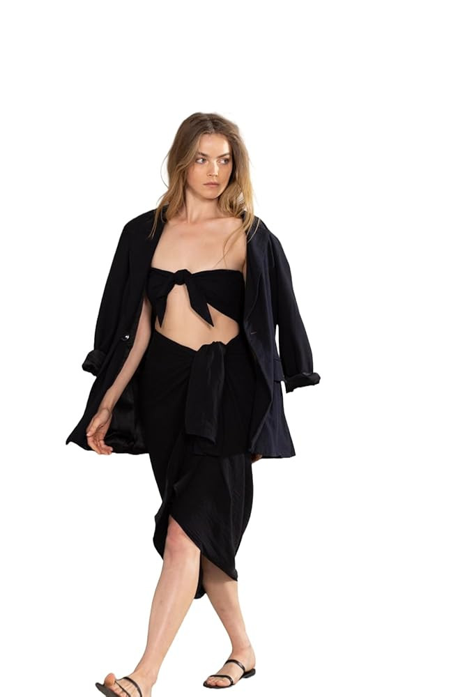 Gottex Beach Life Resort Natural 100% Cotton Sarong Wrap Stylish Swimsuit Coverup for Women, One ... | Amazon (US)