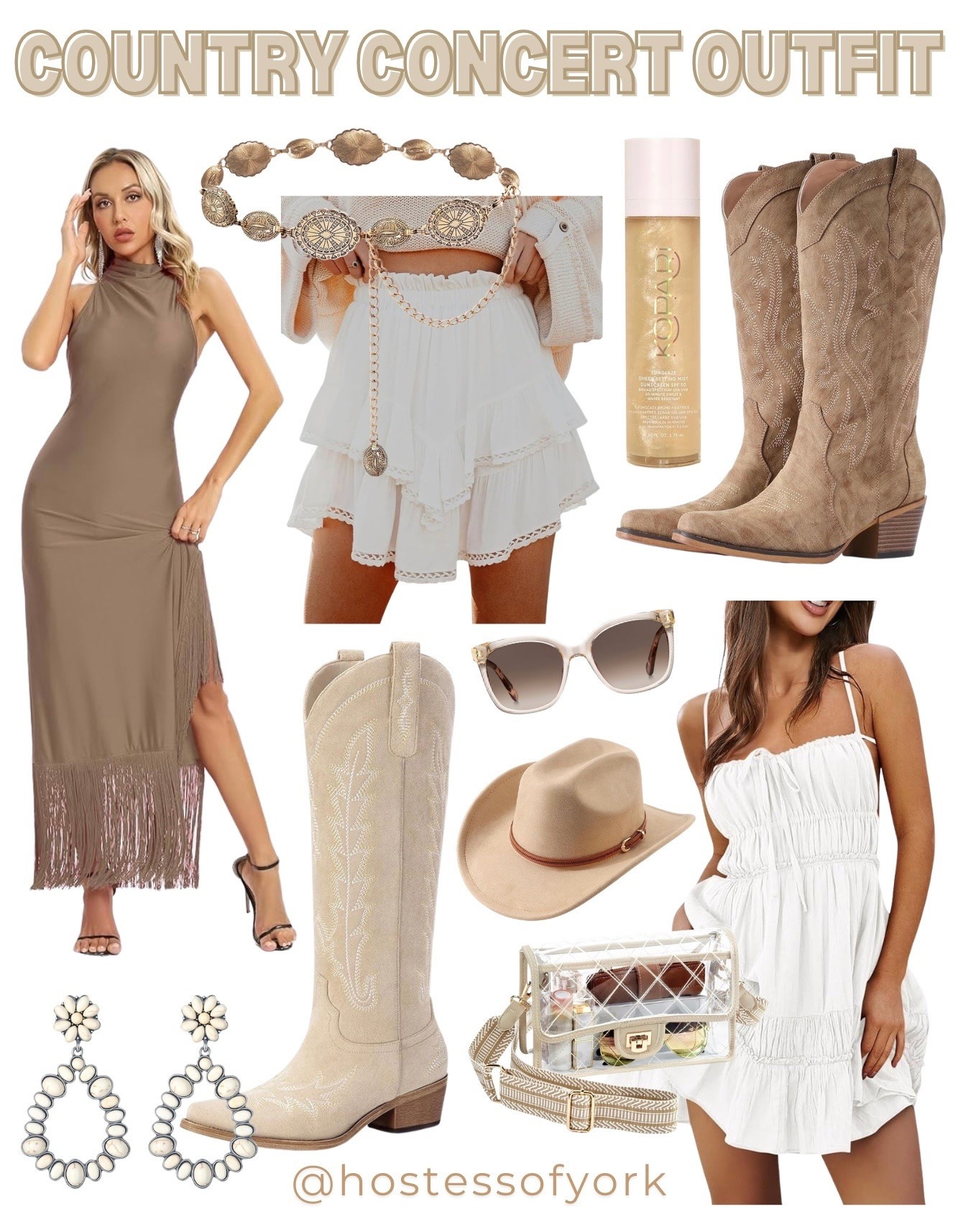 Country Concert Outfit Ideas! These neutrals work for any event! Perfect for those summer country concerts!

#country #concert #outfits #vacation #trip #western #ootd #summer #accessories #belt #boots #cowboy #hat #dress

#LTKgrwm #LTKootd #LTKBeauty