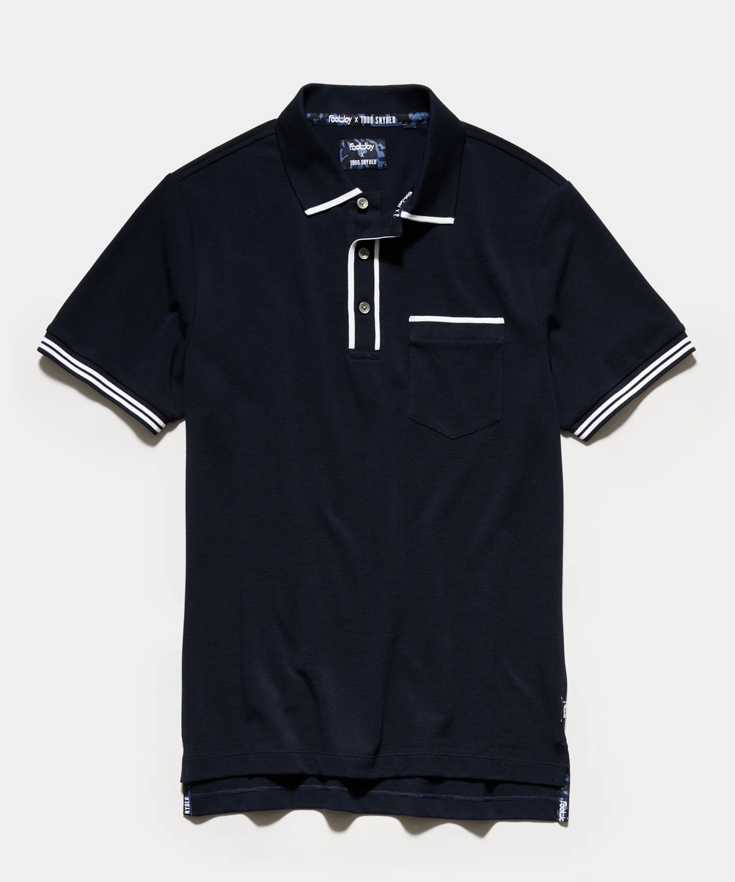 Footjoy x Todd Snyder Tipped Polo in Navy | Todd Snyder