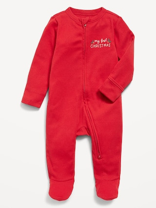Unisex Sleep & Play 2-Way-Zip Footed One-Piece for Baby | Old Navy (US)