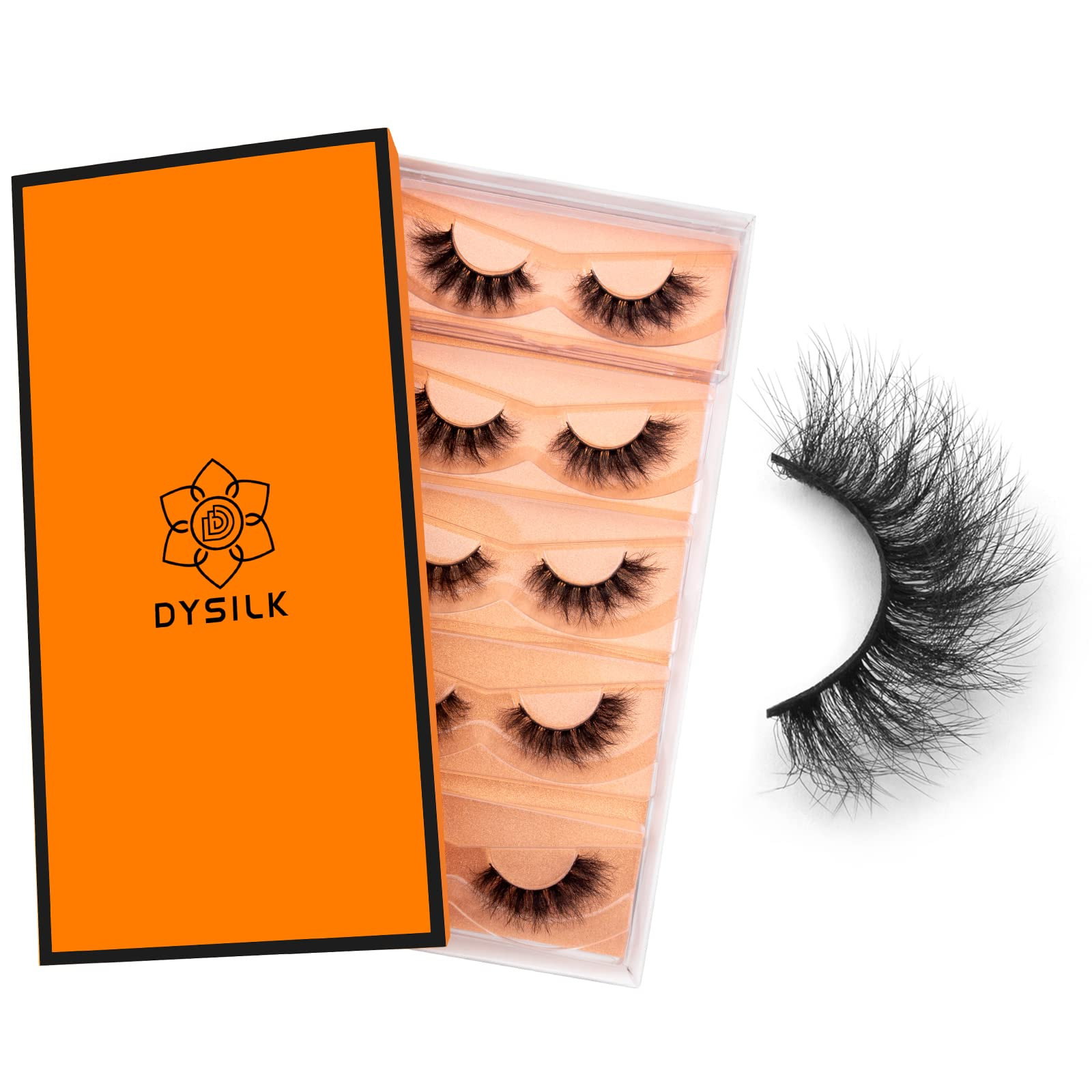 DYSILK Eyelashes Mink Lashes Fluffy - Fluffy Lashes 5 Pairs 6D Faux Mink Eyelash False Eyelashes ... | Amazon (US)