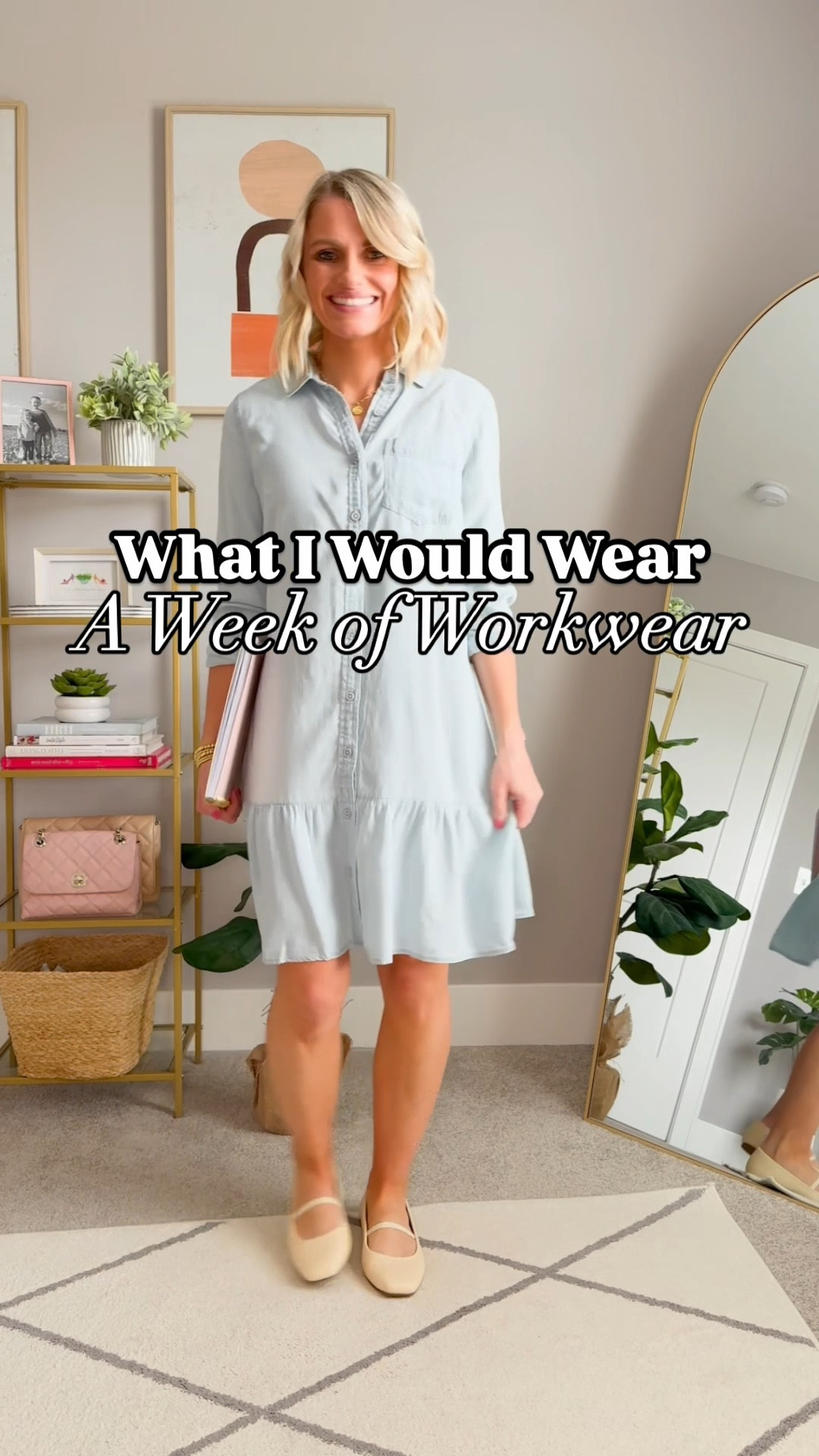 A week of workwear! 1: dress- xsmall | 2: blazer- xsmall | brown pants- 0 | dress- xsmall || blazer- xsmall | cropped blue pants- 24/petite white button down top- small | striped top- small || skirt-small
