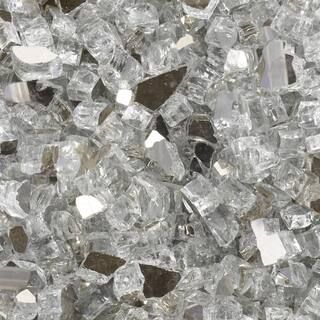 Celestial Fire Glass 1/2 in. 10 lbs. Diamond Starlight Reflective Tempered Fire Glass in Jar TRL-... | The Home Depot