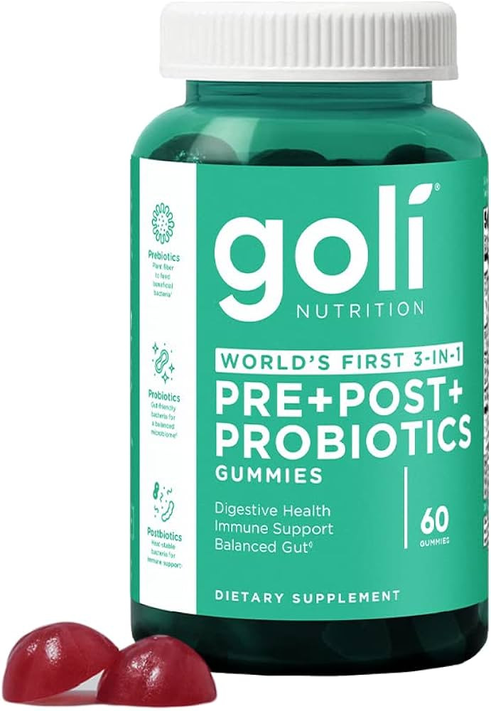 Goli Nutritional Supplement, Pre+Post+Probiotics Gummy - 60 Count - World's First 3-in-1 Gluten-F... | Amazon (US)