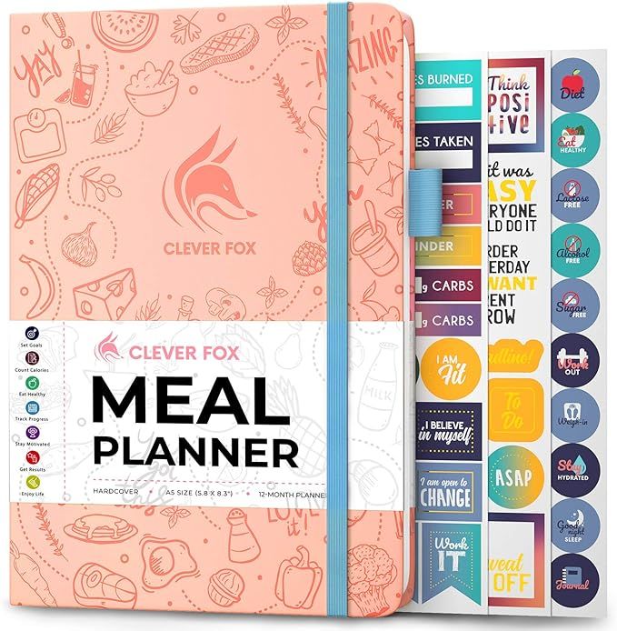 Clever Fox Weekly Meal Planner - Weekly & Daily Meal Prep Journal with Shopping and Grocery Lists... | Amazon (US)