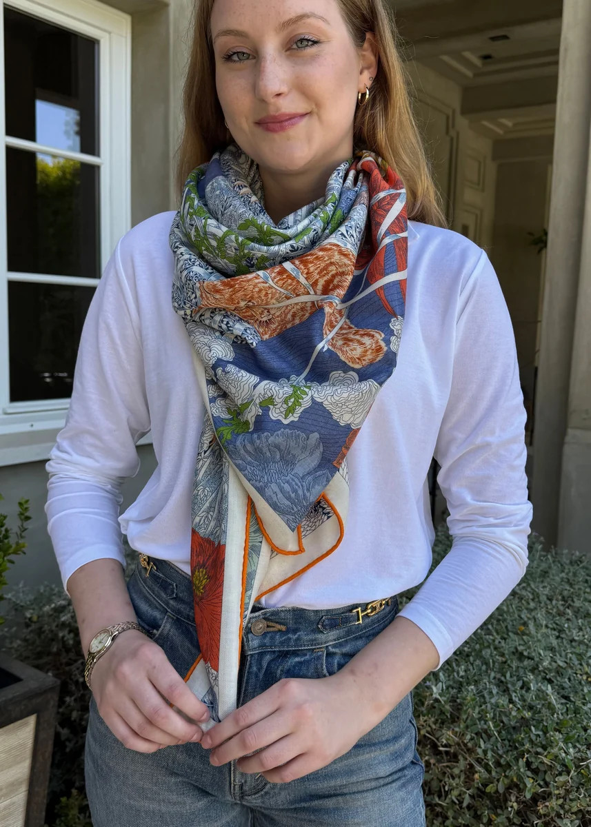 Emerson Large Multicolor Nature Print Cashmere Feeling Shawl | Benaar La