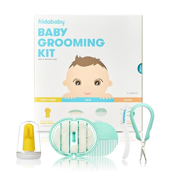 Frida Baby Grooming Kit | Baby Essentials Gift Set Includes Finger Brush with Storage Stand, Hair... | Amazon (US)