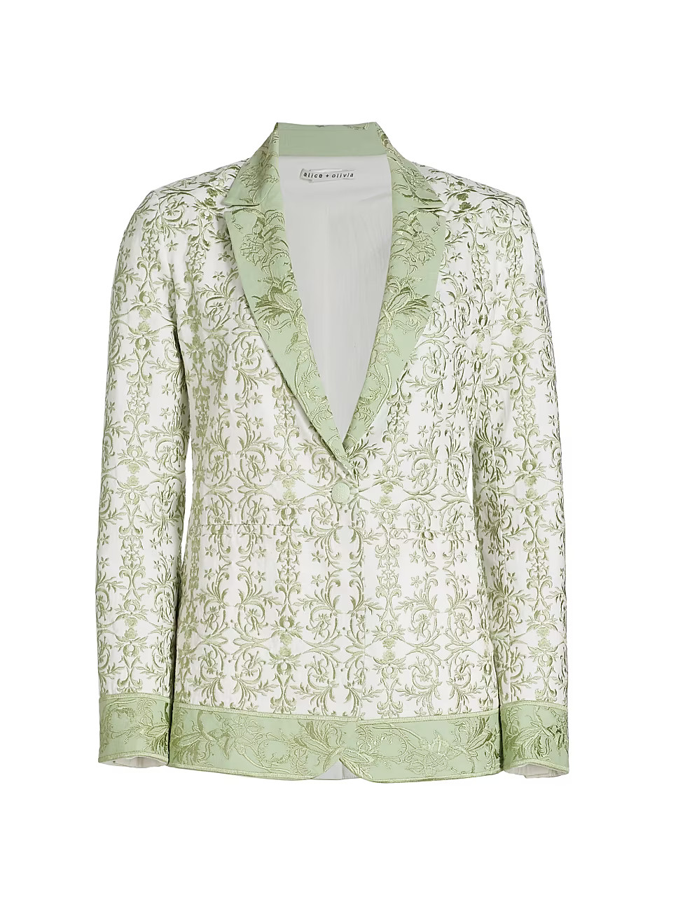 Macey Embroidered Cotton & Linen Single-Button Blazer | Saks Fifth Avenue