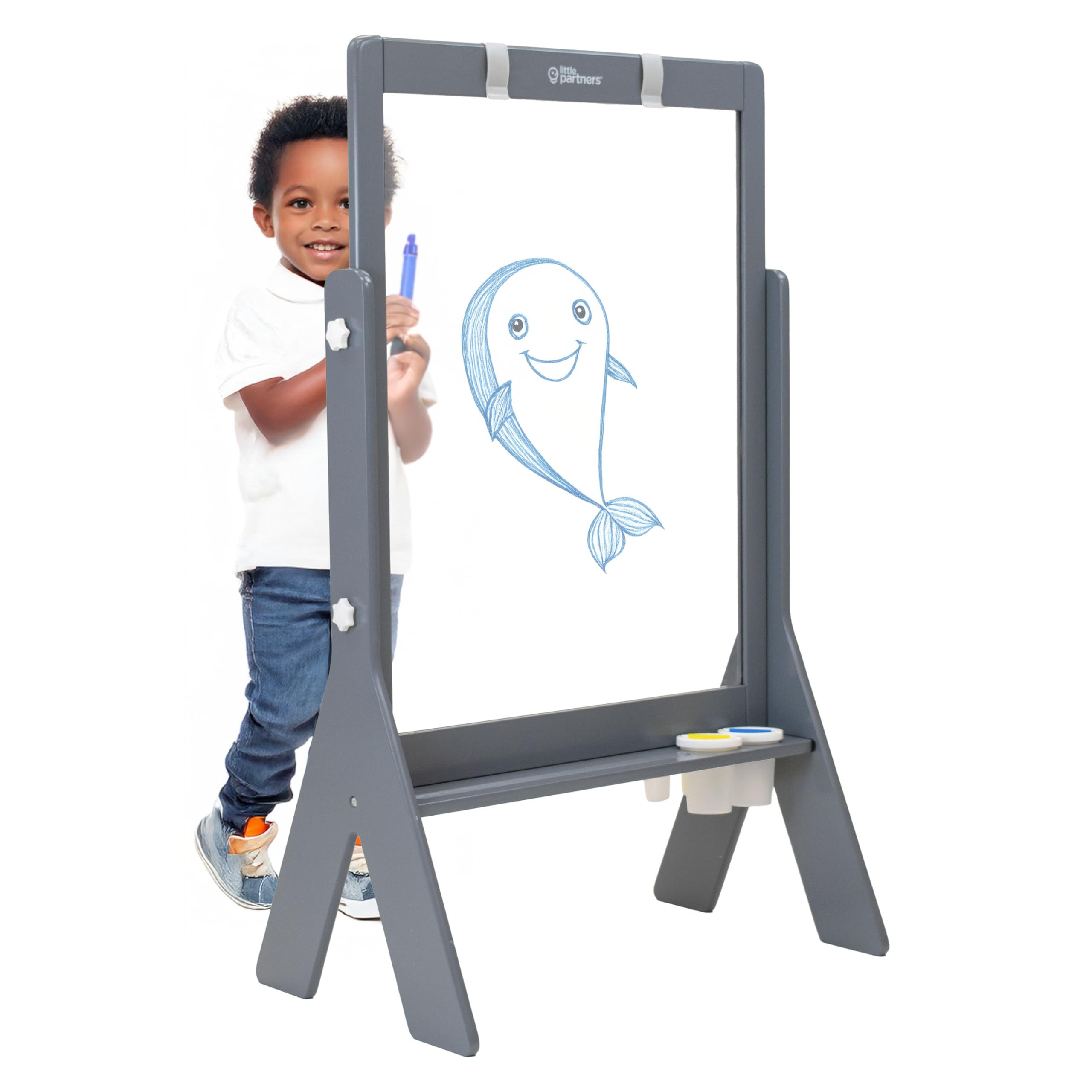 Little Partners Peek-A-Boo Art Toddler Easel, Children's Two-Sided Adjustable Height Clear Acryli... | Amazon (US)