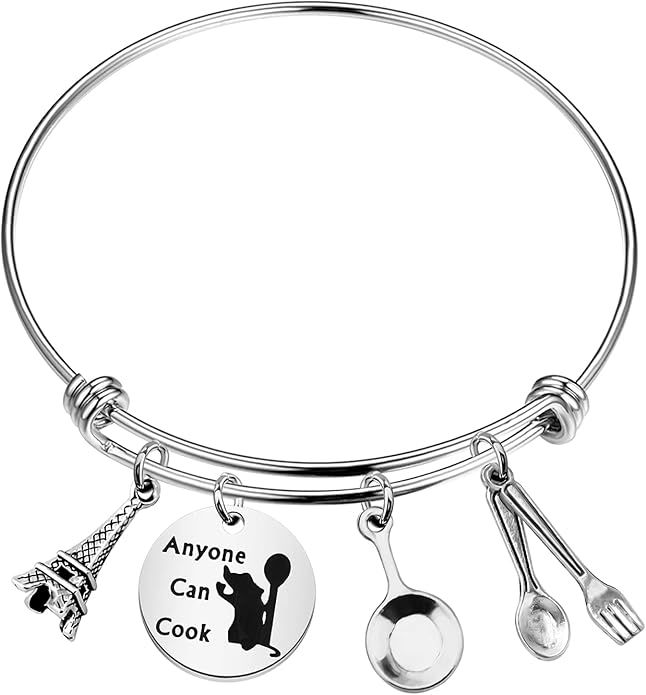 TGBJE Chef Cook Jewelry Kitchen Knife and Fork Dish Charm Bracelet Chef Gift Anyone Can Cook Bang... | Amazon (US)