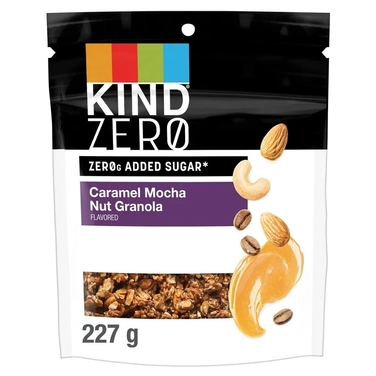 KIND ZERO Added Sugar Nut Granola, Caramel Mocha Nut Granola, 8oz Pouch, 1 Count | Walmart (US)