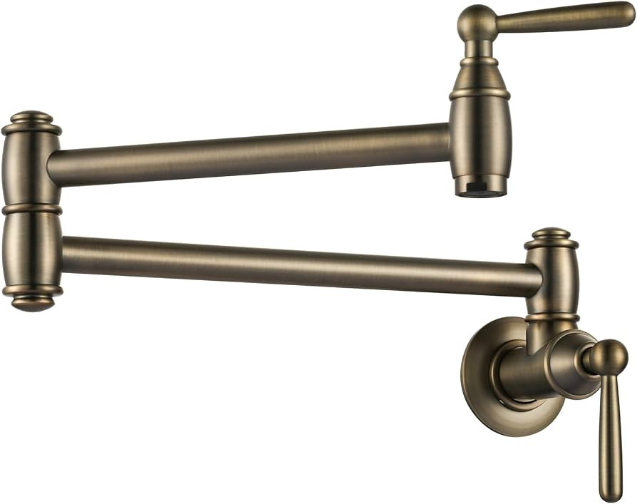 Pot Filler Faucet Antique Bronze, ARCORA Modern Pot Filler Wall Mount 2 Handle with Double Joint ... | Amazon (US)