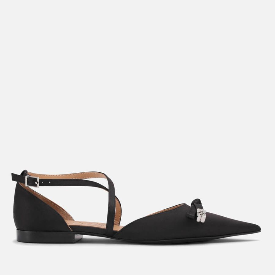 Ganni Butterfly Satin Ballet Flats | Coggles (Global)