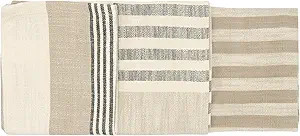 Creative Co-Op Tan & Grey Striped Cotton Tea Towels (Set of 3 Pieces) | Amazon (US)