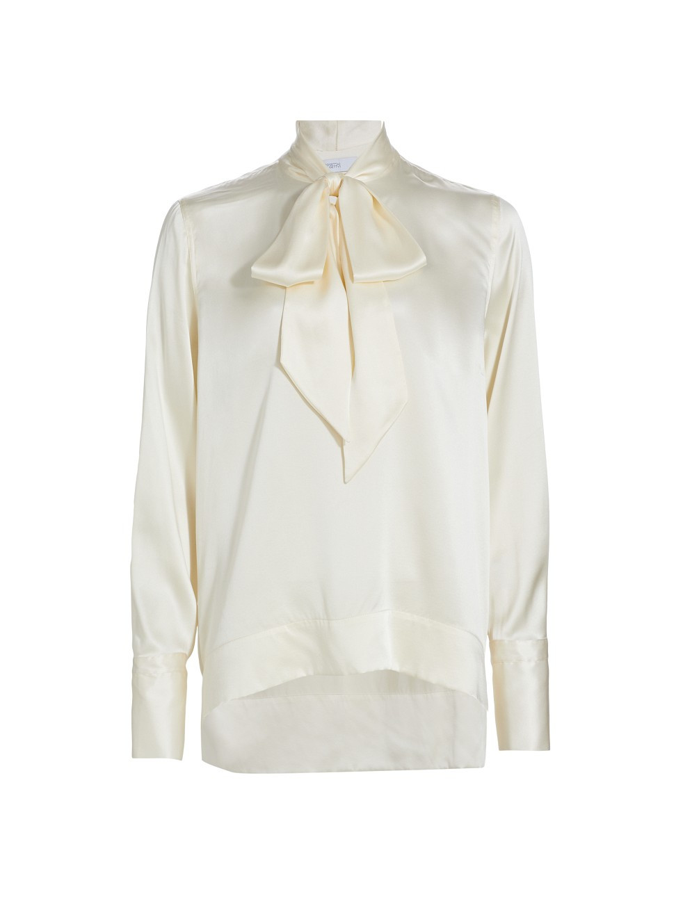 Women's Pussy-Bow Silk Satin Shirt - Ivory - Size 2 | Saks Fifth Avenue