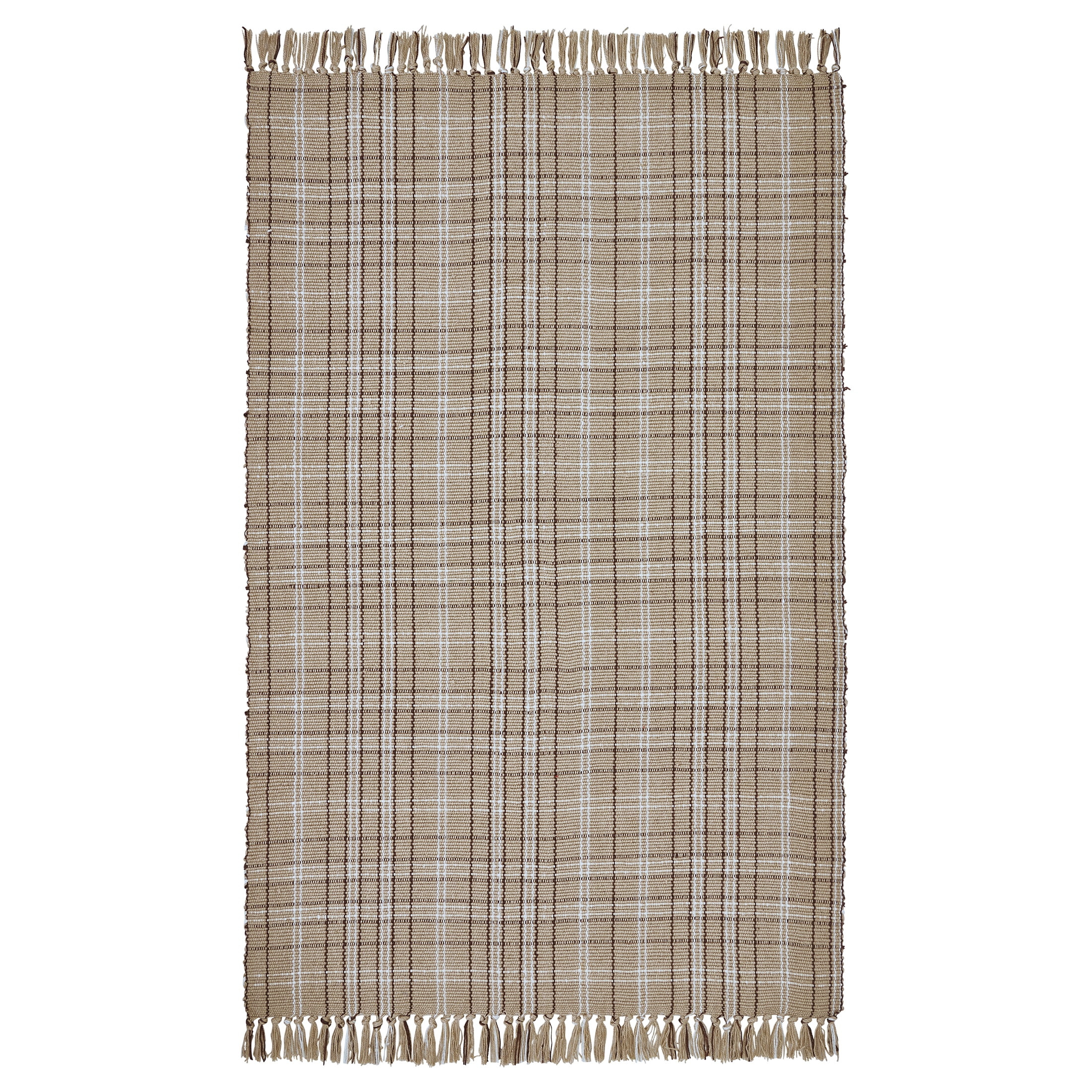 My Texas House Neutral Check Indoor/Outdoor Layering Rug, 38" x 58" - Walmart.com | Walmart (US)
