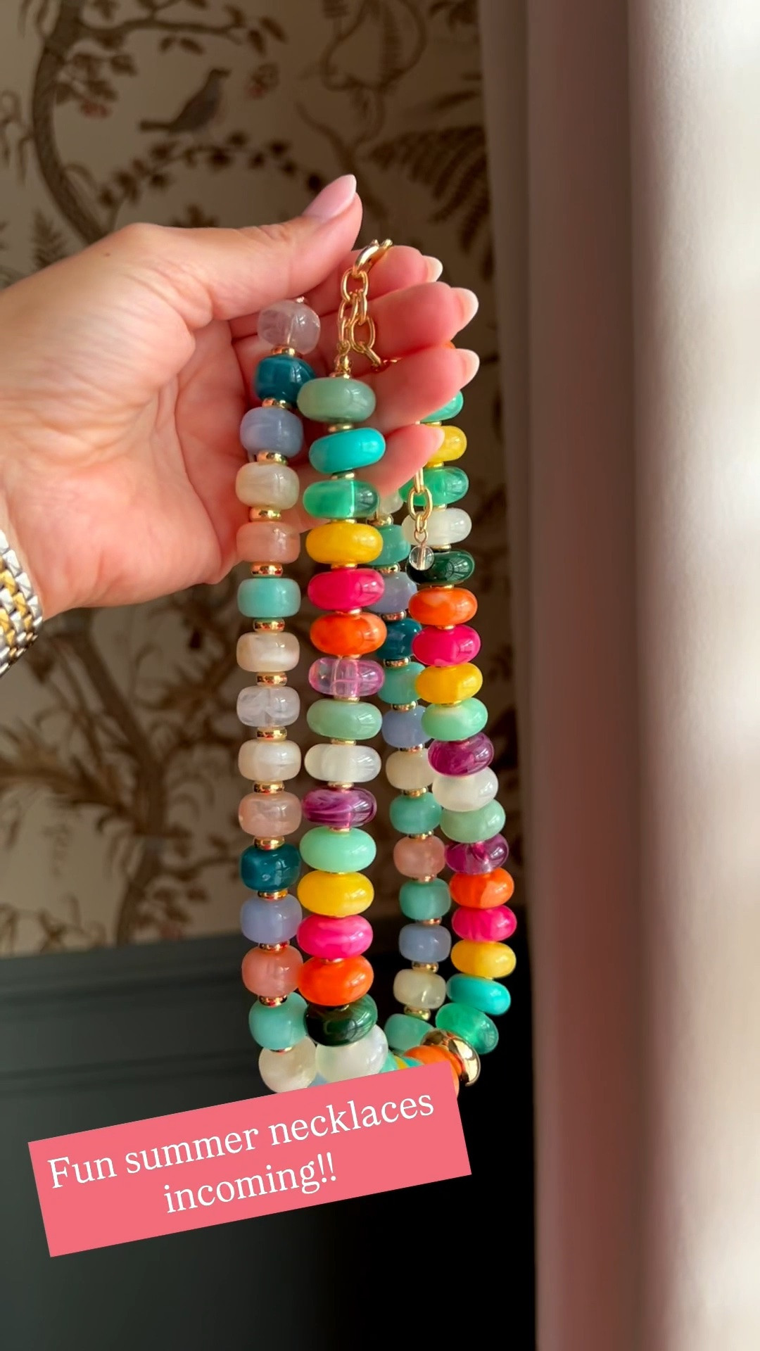 Colorful beaded necklace chunky necklace summer necklaces multicolor necklace