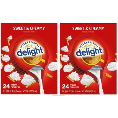 International Delight Sweet & Creamy Coffee Creamer Singles, 0.44 fl oz, 24 Count (Pack of 2) | Target