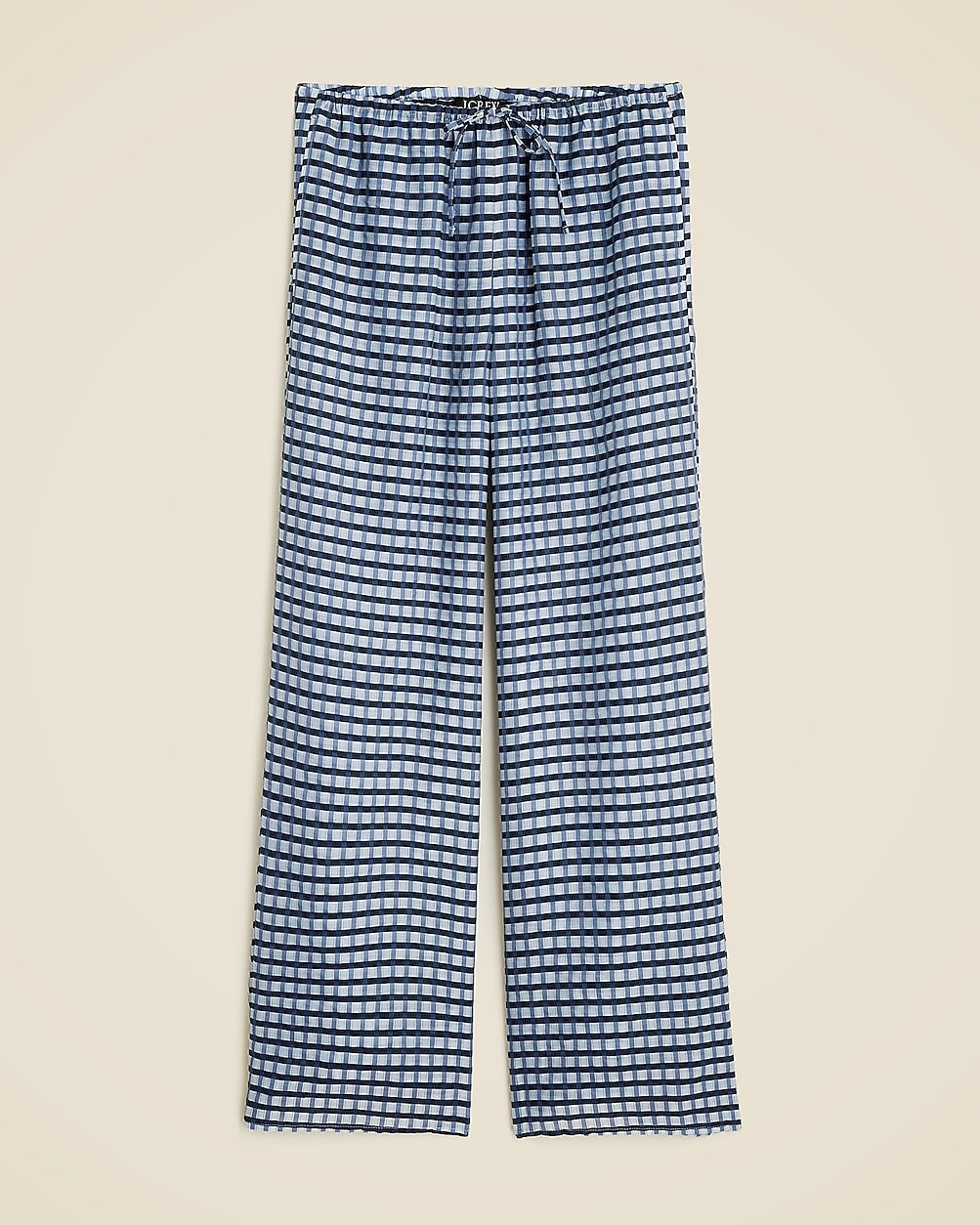 Crinkled beach pant in gingham print | J. Crew US