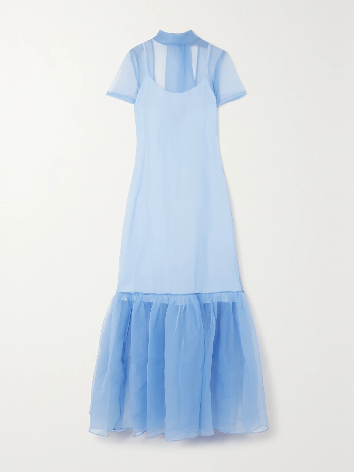 STAUD - Calluna Oversized Organza Maxi Dress - Blue | NET-A-PORTER (US)